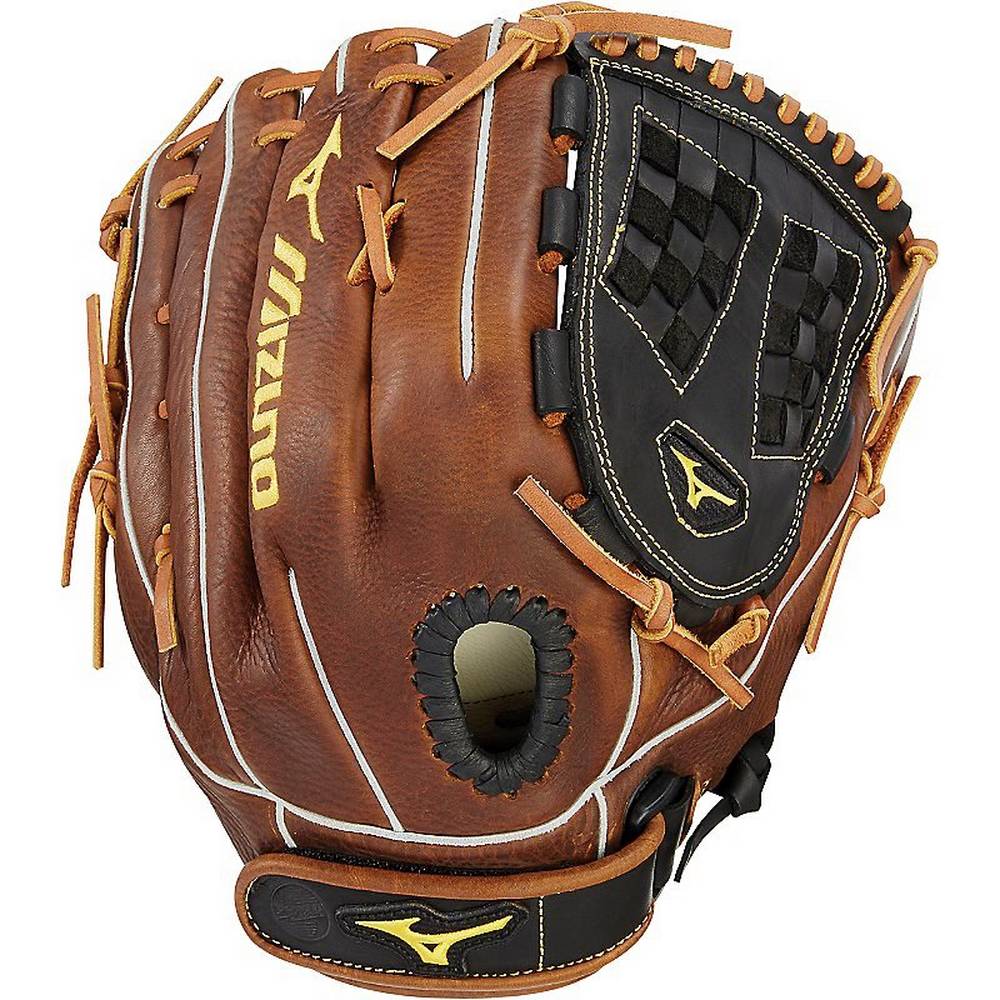 Guantes Mizuno Classic Series Fastpitch 12.5" Mujer Negras/Marrones Baratas BVJS-71486